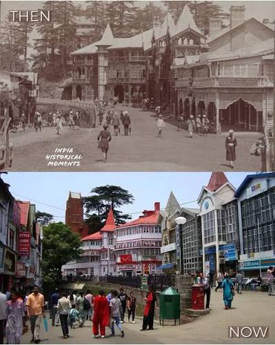 The Mall Road, Simla. Photograph circa 1920. #history #india #original #trending #oldphotos #trendingpost #historical #thenandnow #simla