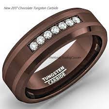Chocolate Coffee Tungsten Carbide Men S Wedding Ring Groom S Brown Band Jewelry Mens Gifts Him Men Anniversary Birthday Wedding Rings Titanium Wedding Rings Rings For Men