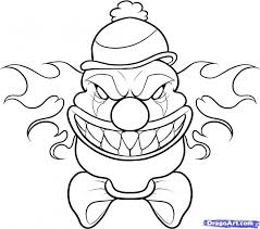 Scary Clown Coloring Pages Cool Cartoon Drawings Halloween Drawings Scary Clown Drawing