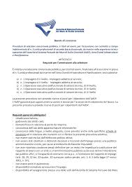 ARTICOLO 1 Requisiti per l'ammissione alla selezione &Egrave; indetta una ...