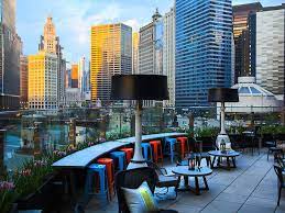 It presents with a miami swanky feel down to the pricy drink menu. Raised Bars In Loop Chicago