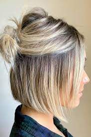 Straight Half Up Hairstyles For The Best Short Haircuts Shorthaircuts Shorthairstyles Shorthair Bobhaircut Short Hair Bun Short Hair Balayage Hair Styles