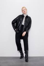 Faux Leather Shirt Jackets Woman Zara United States Leather Shirt Leather Jacket Outfits Zara Women