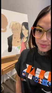 Portrait 👩🏻‍🎨 in progress…. #familyportrait #artistsoftiktok #passion  #cossartink #fypシ #inkedfitmom #18x24inpainting