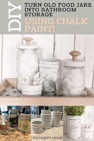 Hot promotions in decorative glass jars with lids on aliexpress think how jealous you're friends will be when you tell them you got your decorative glass jars with lids on aliexpress. Easy Diy Upcycled Glass Jars For Bathroom Storage Her Happy Home Upcycle Glass Decorative Glass Jars Glass Jars Diy