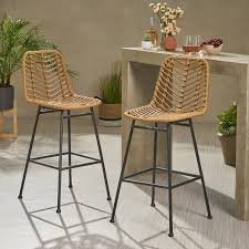 Nakagawa Wicker 28 75 Patio Bar Stool In 2020 Patio Bar Stools Wicker Bar Stools Outdoor Bar Stools