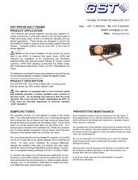 Introduction purpose of duct smoke detection. Dp9100 Duct Probe Manualzz