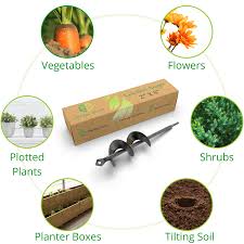 Get the bulbs deep enough enough the dirt to shelter them but still leave some dirt to cushion them at the bottom. Garden Auger Green Rock Tools