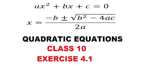 Quadratic Equation Class 10 Chapter 4 Exercise 4 1 Hindi English