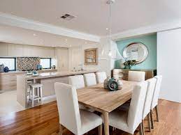 It gives to the space more elegant and sophisticated look. Open Concept Dining Room And Kitchen With Eat In Peninsula Living Room And Dining Room Design Dining Room Small Open Concept Kitchen Living Room