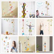 Us 2 41 41 Off Jungle Animals Lion Monkey Owl Height Measure Wall Sticker For Kids Rooms Growth Chart Nursery Room Decor Wall Decals Art In Wall