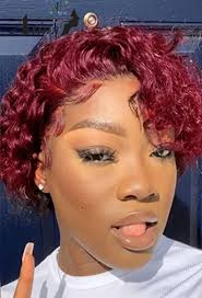 99j Human Hair Pixie Bob] Short Pixie Cut Curly Styled Bob 8 Inch