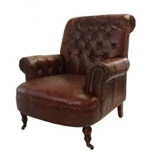 Conrad Brown Leather Library Chair Library Chair Occasional Chairs Leather Chair