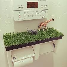 バス トイレ トイレ diy 人工芝マット 100均 などのインテリア実例 2016 11 30 21 15 11 roomclip ルームクリップ 人工芝マット diy アイデア カフェ風