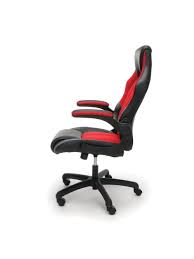 Ofm Essentials Racing Style Bonded Leather High Back Gaming Chair Redblack Office Depot