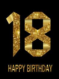 Golden Happy 18th Birthday Card Birthday Greeting Cards By Davia 18th Birthday Cards Happy Birthday 18th 18th Birthday