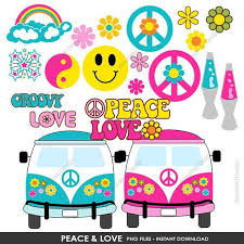 Peace Love Hippie Groovy Clipart Peace Clip Art 60s Clipart For Card Design Invitation Scrapbook I Peace And Love Clip Art Peace Art
