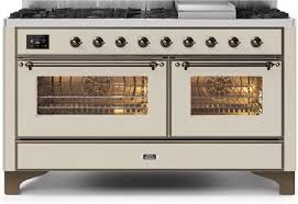 Enjoy quicker heat and more even cooking with this large capacity gas convection oven. Ilve Um15fdns3awblp 60 Majestic Ii Series Freestanding Dual Fuel Double Oven Range With 8 Sealed Burners Triple Glass Cool Door Convection Oven Tft Oven Control Display Child Lock And Griddle