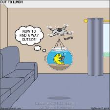Fishbowl Drone Out To Lunch Fish Bowl Cartoon