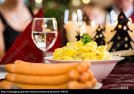 Germany's first christmas market was held in dresden in 1434. German Christmas Dinner Sausages And Potato Salad Stock Photo 21479155 Panthermedia Stock Agency