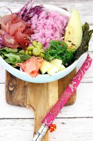 The Novelty Pink Sushi Rice Makes A Cute Change To A Healthy Tuna Poke Bowl Serve This For Lunch Or Dinner When You Want A Tuna Poke Bowl Tuna Poke Poke Bowl