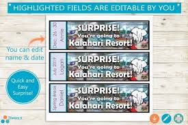 Instead, they offer various discounts via their special offers page. Kalahari Resort Surprise Trip Reveal Tickets Adobe Editable Etsy In 2021 Surprise Trip Reveal Surprise Trip Kalahari Resorts