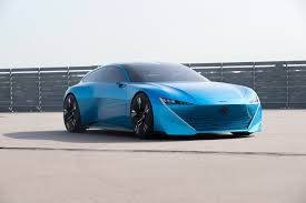 Blue Peugeot Concept Car On Gray Road Hd Wallpaper Wallpaper Flare
