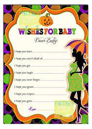 Halloween Baby Shower Wishes For Baby Card Halloween Baby Etsy Halloween Baby Shower Baby Halloween Wishes For Baby Cards