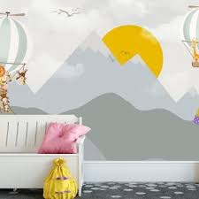 Mainly if your child chose the wallpapers himself, he has already included the walls in the playground. Kids Mountain Landscape With Snow Wallpaper Mural Bedroom Wallpaper Texture Kids Wallpaper Mural Wallpaper