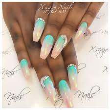 Ombre Shatter Glass Nails Shattered Glass Nails Glass Nails Cute Nail Designs