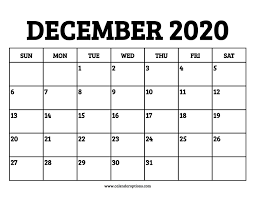 The users can also use it as the december blank calendar 2020, so as to seek the customization feature in it.with this feature they can design the internal content of calendar as per their requirements. December 2020 Calendar Printable Calendar Options
