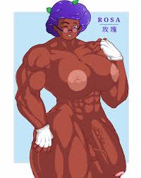 pinkdiablo, rosa (brawl stars), brawl stars, highres, tagme, third-party  edit, 1futa, breasts, futanari, half-erect, huge breasts, huge penis,  muscular, muscular female, penis, solo, testicles - Image View - | Gelbooru  - Anime