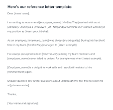 A recommendation letter is typically more specific than a reference letter. Sample Reference Letter Template Free Example Word Workable
