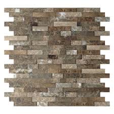 Inoxia Speedtiles Bengal Brown 11 77 In X 11 57 In X 8 Mm Stone Self Adhesive Wall Mosaic Tile 11 4 Sq Ft Case Usis313 2 Boite Stone Kitchen Kitchen Tiles Backsplash Brown Kitchen Tiles