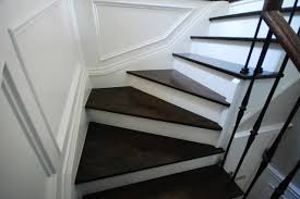 Custom treads, wood handrail, box newel posts, & balusters. K C Carysfort Modern Staircase Toronto By Deluxe Stair Railing Ltd Houzz