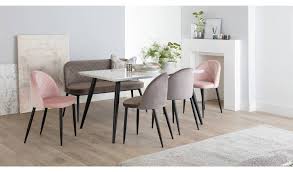 Small round dining table & normandy leather chairs. Buy Argos Home Imogen Pair Of Velvet Dining Chairs Blush Dining Chairs Argos 6 Seater Dining Table Gray Dining Chairs Velvet Dining Chairs
