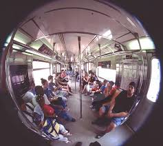 Subway Car Interior Fisheye Lens View Car Interior Fish Eye Lens Subway