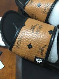 Shop 73 top mcm pink fashion for women from retailers such as cettire, farfetch and house of fraser all in one place. Authentic Mcm Cognac Women S Visetos Slides Sandals Women S Fashion Footwear Flats Sandals On Carousell