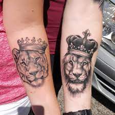 50 Eye Catching Lion Tattoos That Ll Make You Want To Get Inked Kickass Things Couple Tattoos Lion Couple Tattoo Couples Tattoo Designs