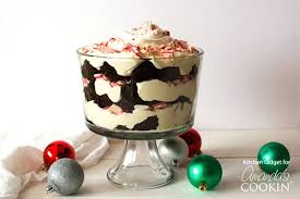 In a trifle dish add a layer of brownie pieces (for me, this was a little less than half the pan). Chocolate Peppermint Trifle Layers Of Pudding Brownies And Candy Canes