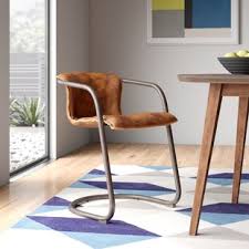 Modern Contemporary Leather Slope Dining Chairs Allmodern