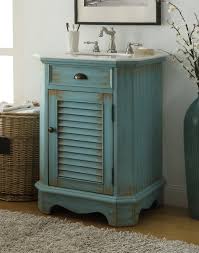 24 Inch Bathroom Vanity Louvered Shutter Door Style Distressed Blue Color 24 Wx21 Dx35 H Ccf47523bu