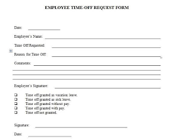 Employee Holiday Request Form Template Time Off Request Form Letter Example Word Template