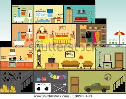 Summer cartoon illustration of modern cottage house among trees in the green countryside field outside of the town. House Illustration Family Cartoon Cute Illustration