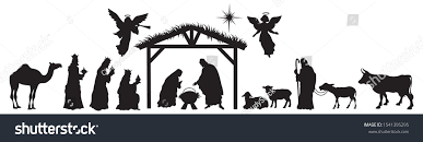 Nativity Scene Baby Jesus Silhouette Manger Stock Vector Royalty Free 1541395295