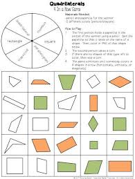 Quadrilateral Game Center Students Create A Spinner With A Pencil And Paperclip And Then Try To Shade In 4 Quadrilateral Games Quadrilaterals Math Geometry