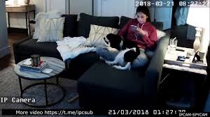 IP CAM - SPY CAM - Canadian college girl masturbates on the couch