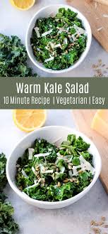 Warm Kale Salad Is A Delicious Way To Eat Your Greens It S A Simple Recipe With Salty Parmesan An Warm Kale Salad Vegetarian Side Dishes Healthy Salad Recipes