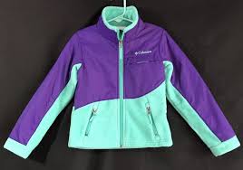 Columbia Fleece Zip Up Jacket Girls Size Xxs 4 5 Purple