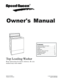 Connection of anti flood devices. Amana Speed Queen Owner S Manual Manualzz